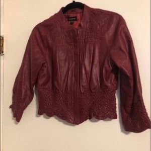 Bebe leather jacket (Burgundy)